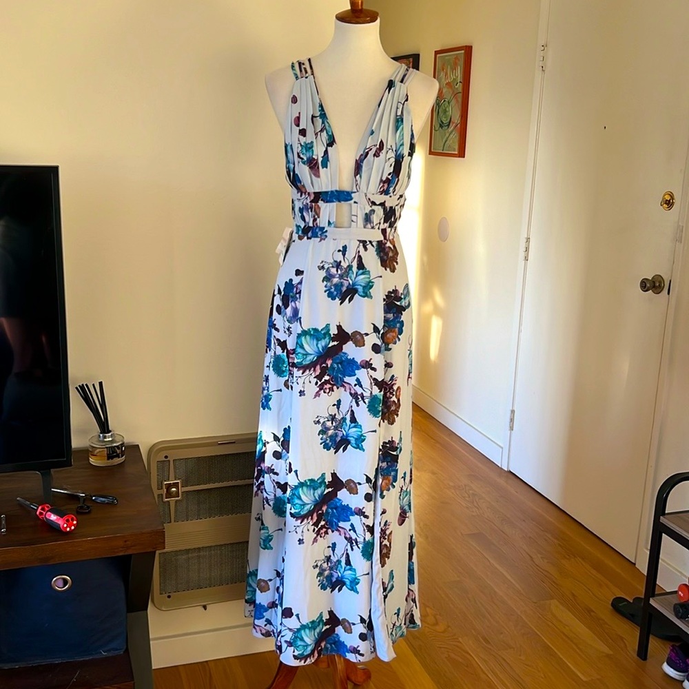 Fame and Partners maxi dress *NWT* in Aqua Lily